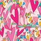 Bird Talk Love Story Seamless Pattern