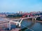 Bird view of Beautiful Caiyuanba Yangtze River Bridge