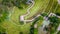 Bird View of house pond field in Guangyang Island