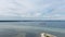 Bird view in laboe west towards Kiel over the baltic sea