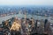 Bird view of shanghai at dusk