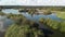 Bird view of wetlands in Florida. Drone flight.