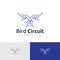 Bird Wings Eagle Circuit Electronic Technology Logo Template
