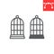 Birdcage line and glyph icon, pet shop and freedom, cage vector icon, vector graphics, editable stroke outline sign, eps