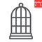 Birdcage line icon, pet shop and freedom, cage vector icon, vector graphics, editable stroke outline sign, eps 10.