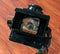 A birdeye view of twin-lens reflex antique vintage camera viewfinder