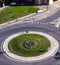 Birdfly view of road roundabout