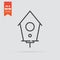 Birdhouse icon in flat style isolated on grey background