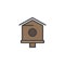 Birdhouse, nesting box filled outline icon