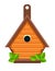 Birdhouse or nesting box isolated icon, handmade wooden construction