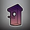 Birdhouse sign illustration. Vector. Violet gradient icon with b