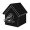 Birdhouse, single icon in black style.Birdhouse, vector symbol stock illustration web.