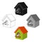 Birdhouse, single icon in cartoon,black style.Birdhouse, vector symbol stock illustration web.