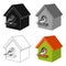 Birdhouse, single icon in cartoon style.Birdhouse, vector symbol stock illustration web.