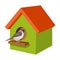 Birdhouse, single icon in cartoon style.Birdhouse, vector symbol stock illustration web.