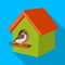 Birdhouse, single icon in flat style.Birdhouse, vector symbol stock illustration web.