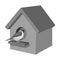 Birdhouse, single icon in monochrome style.Birdhouse, vector symbol stock illustration web.