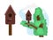 Birdhouse on a tree in cartoon style. Home or nest for birds arriving in the spring. Vector illustration in flat style