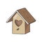 Birdhouse vector illustration love family bids forest wildlife drawing color similar geometric home cosiness wood box roof cute si