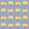 Birdie seamless pattern polka dots background.