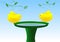 Birds on birdbath