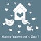 Birds, birdhouse and hearts. Valentine\'s Day.