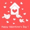 Birds, birdhouse and hearts. Valentine\'s Day.