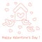 Birds, birdhouse and hearts. Valentine\'s Day.