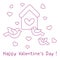 Birds, birdhouse and hearts. Valentine\'s Day.