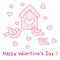 Birds, birdhouse and hearts. Valentine\'s Day.