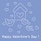 Birds, birdhouse and hearts. Valentine\'s Day.