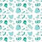 Birds elements Seamless Pattern. Funny doodle birdie.