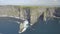 Birds eye aerial view from The Cliffs of Moher in County Clare,Ireland. Epic Irish Landscape Seascape along the wild atlantic way.