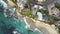 Birds-Eye Aerial View, Ocean Waves Breaking, Laguna Beach Coast, Victoria Beach