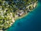 Birds Eye Aerial View Sunken City Kekova Turkey