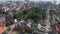 Birds eye of Esbjerg, Denmark, with building made of brick. Look up revealing the harbor, one of the most important in