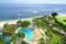 Birds-eye view of beautiful luxury resort and seashore