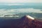 A birds eye view close-up the Mount Fuji ( Mt. Fuji ) and blue sky