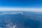 A birds eye view close-up the Mount Fuji ( Mt. Fuji ) and blue sky