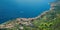 Birds eye view garda lake west coastline