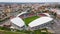 Birds eye view over the stadium in Arad, Romania