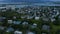 Birds eye view of Sundahofn harbor in Reykjavik, Iceland, the largest cargo port in the country. Drone view of Icelandic