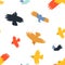 Birds flying, different kind of birdies pattern