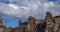 Birds flying over ruin La Oliva Fuerteventura Las Palmas Canary Islands Spain