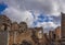 Birds flying over ruin La Oliva Fuerteventura Las Palmas Canary Islands Spain