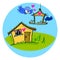 Birds House for Children Baby Cartoon