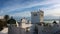 Birds perched on a white castle in Tangier