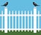 Birds on a Picket Fence