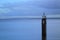 Birds on a pillar in Severn Estuary