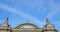 Birds sit on the roof of the museum in France